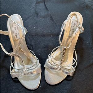 Touch Ups Sparkling Silver Strappy Sandals
